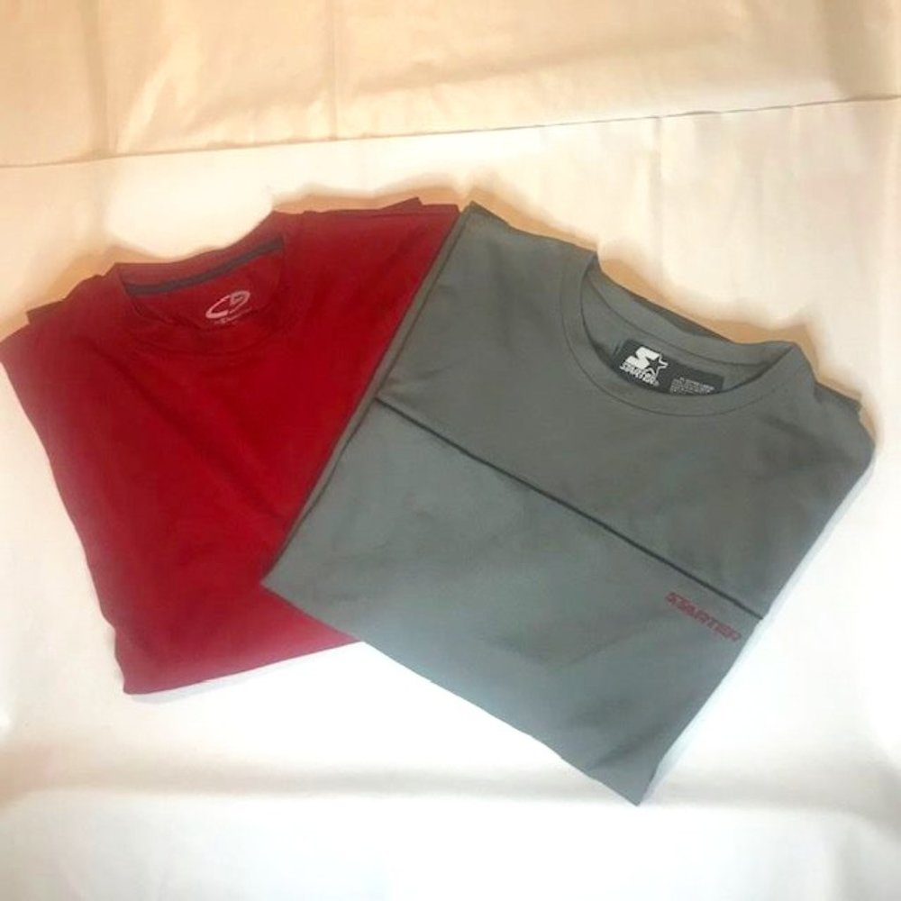 Lot of 2-Red C9 by Champion Power Core & Gray Starter Long Sleeve Layer Shirts